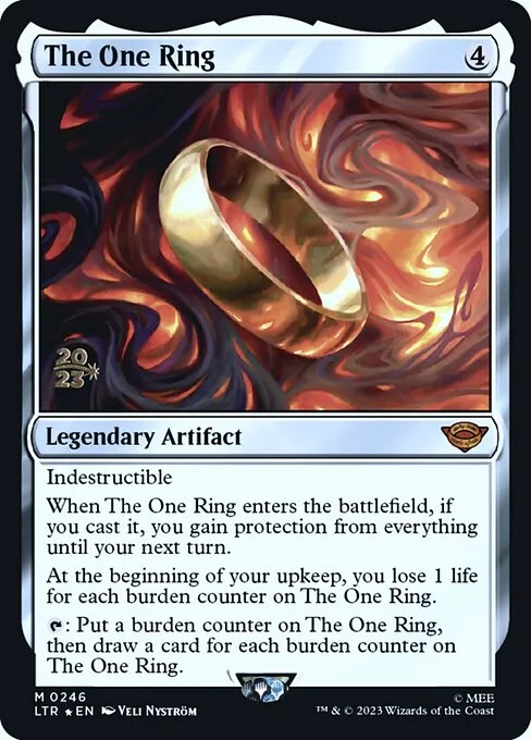 The One Ring prerelease promo with its 20/23 date stamp