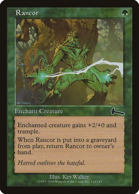 Rancor from Urza&rsquo;s Legacy, a common that&rsquo;s worth holding