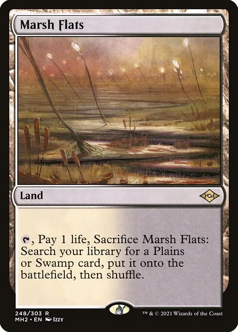 Marsh Flats from Modern Horizons 2, the kind of card people imagine they&rsquo;ll find in a bulk lot