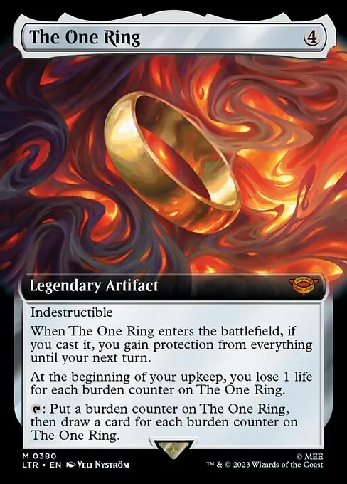 The extended-art printing of The One Ring, collector number 0380