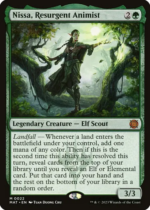 Nissa, Resurgent Animist, the headliner of the Wild in Bloom Secret Lair drop