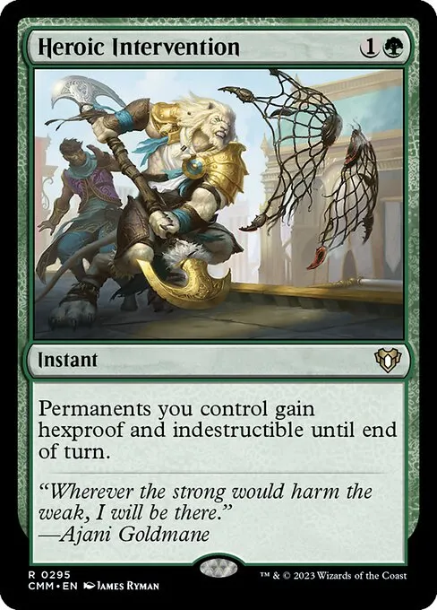 Heroic Intervention from Commander Masters, comfortably an envelope card