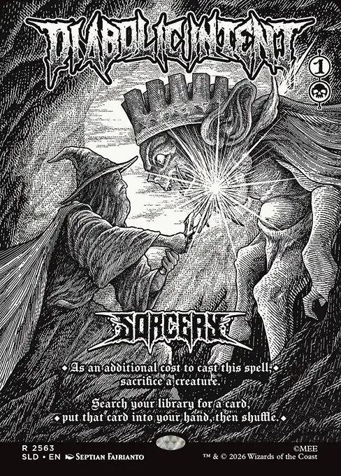 Diabolic Intent in the black-and-white Desolation treatment