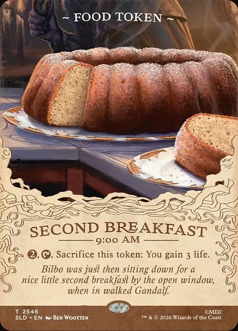 Second Breakfast, one of the seven timestamped Food tokens in the drop