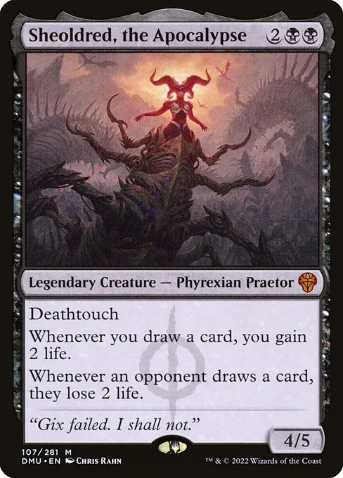 Sheoldred, the Apocalypse — the card you check on, not the card you store and forget