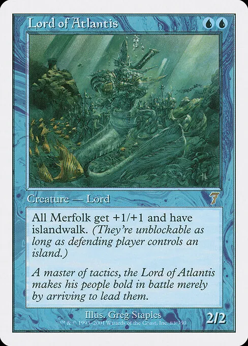 Lord of Atlantis, the original merfolk lord, in its Seventh Edition printing