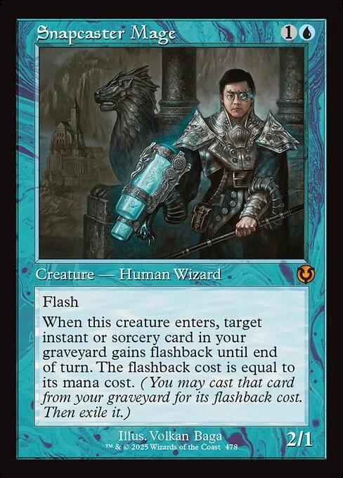 Snapcaster Mage, a card whose Market, low, and Direct prices all differ