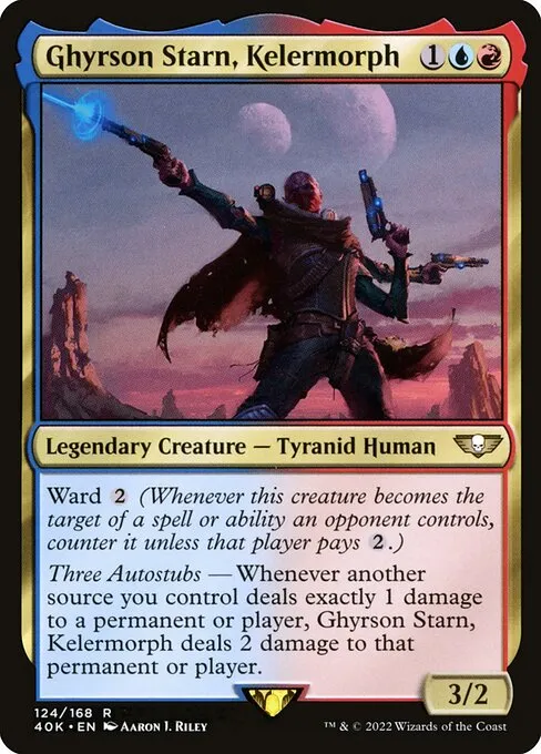Ghyrson Starn, Kelermorph from the Warhammer 40,000 Commander set, one of the pricier singles in the release