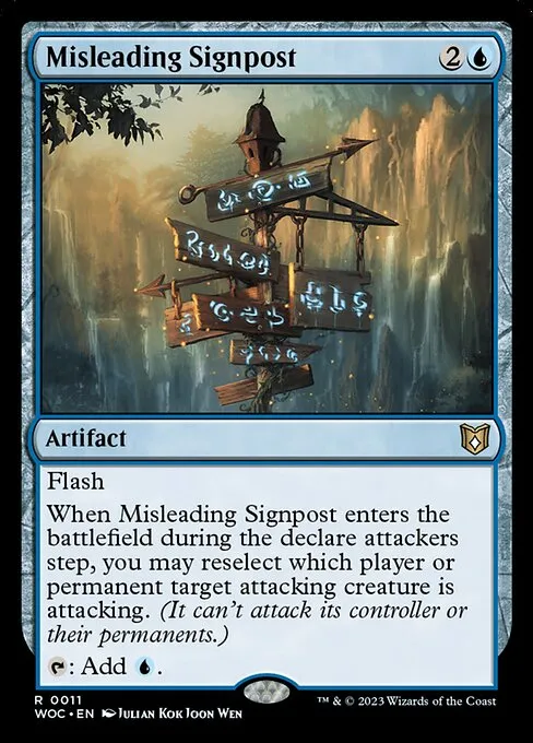 Misleading Signpost, a Commander precon mana rock that quietly hit fifteen dollars