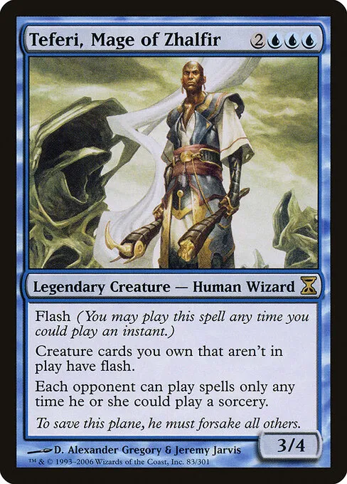 Teferi, Mage of Zhalfir, the most valuable card with the plane’s name on it and still only about three dollars