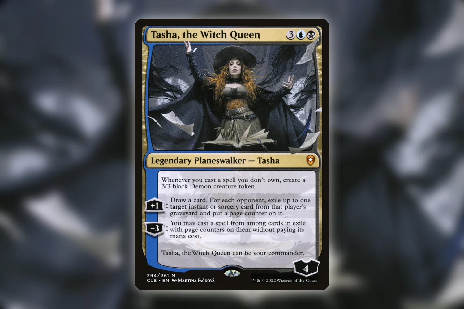 Tasha, the Witch Queen, Commander Legends: Battle for Baldur's Gate card 294, showing the illustration associated with the print
