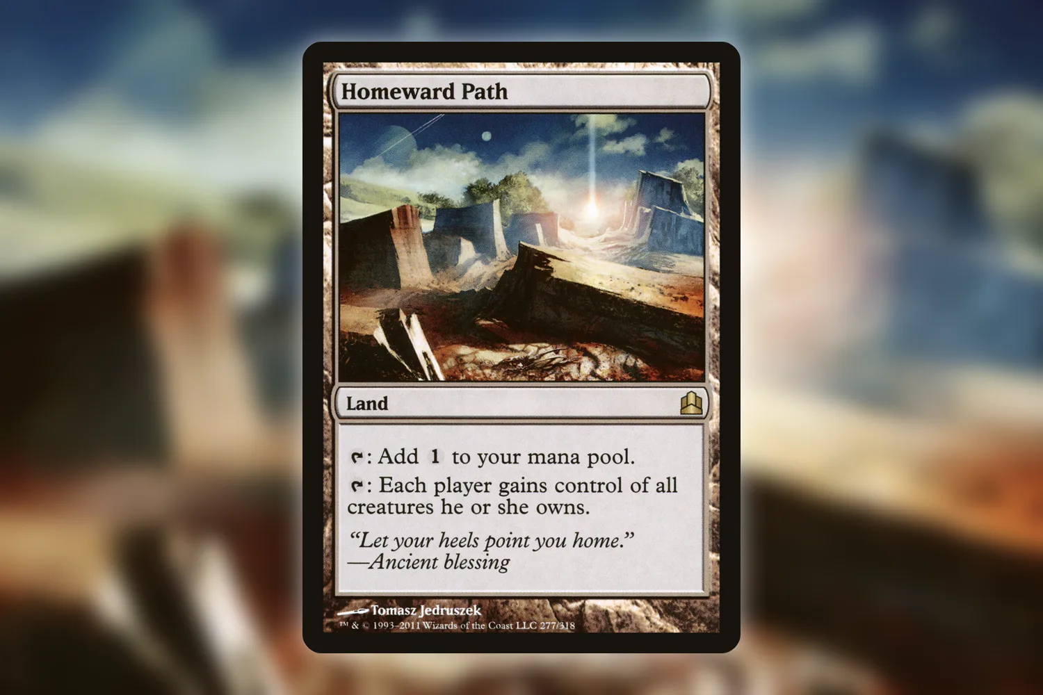 Homeward Path from Commander 2011, a land that returns creatures to their owners' control