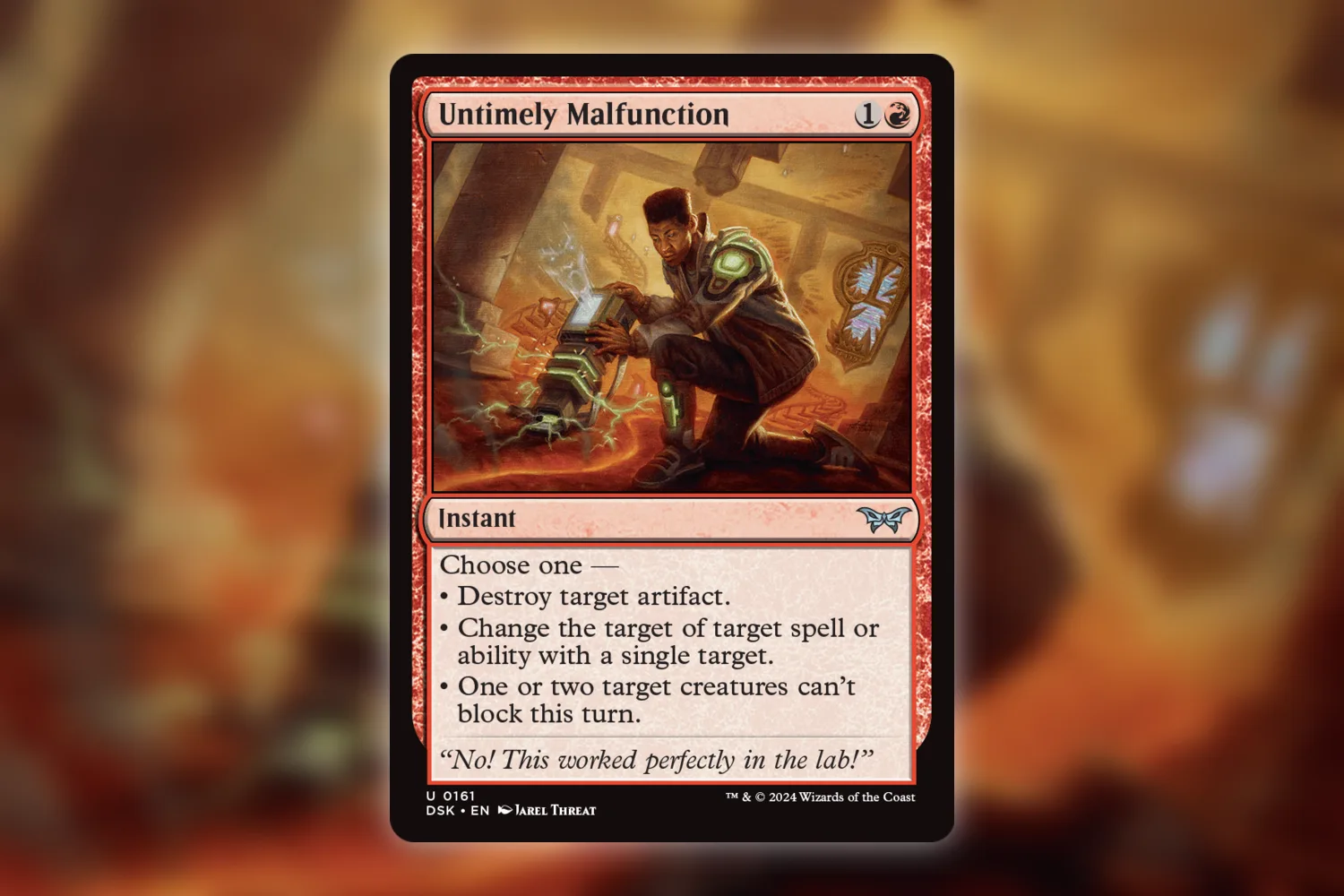 Untimely Malfunction, the regular Duskmourn uncommon numbered 161