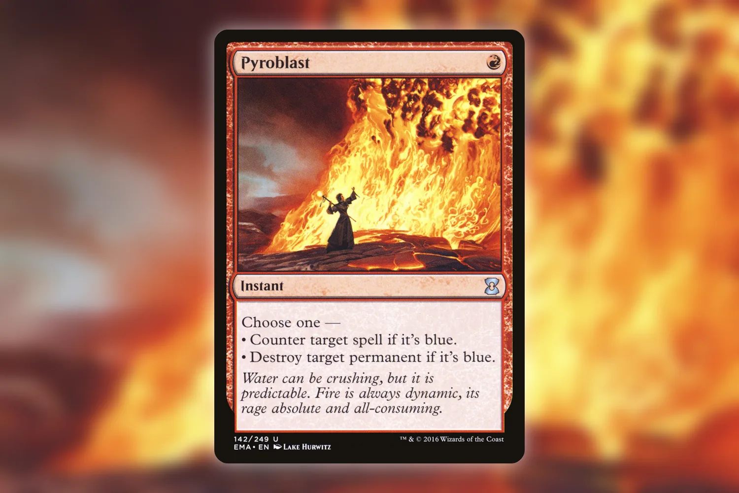 Pyroblast from Eternal Masters, a red counterspell worth checking even in nonfoil