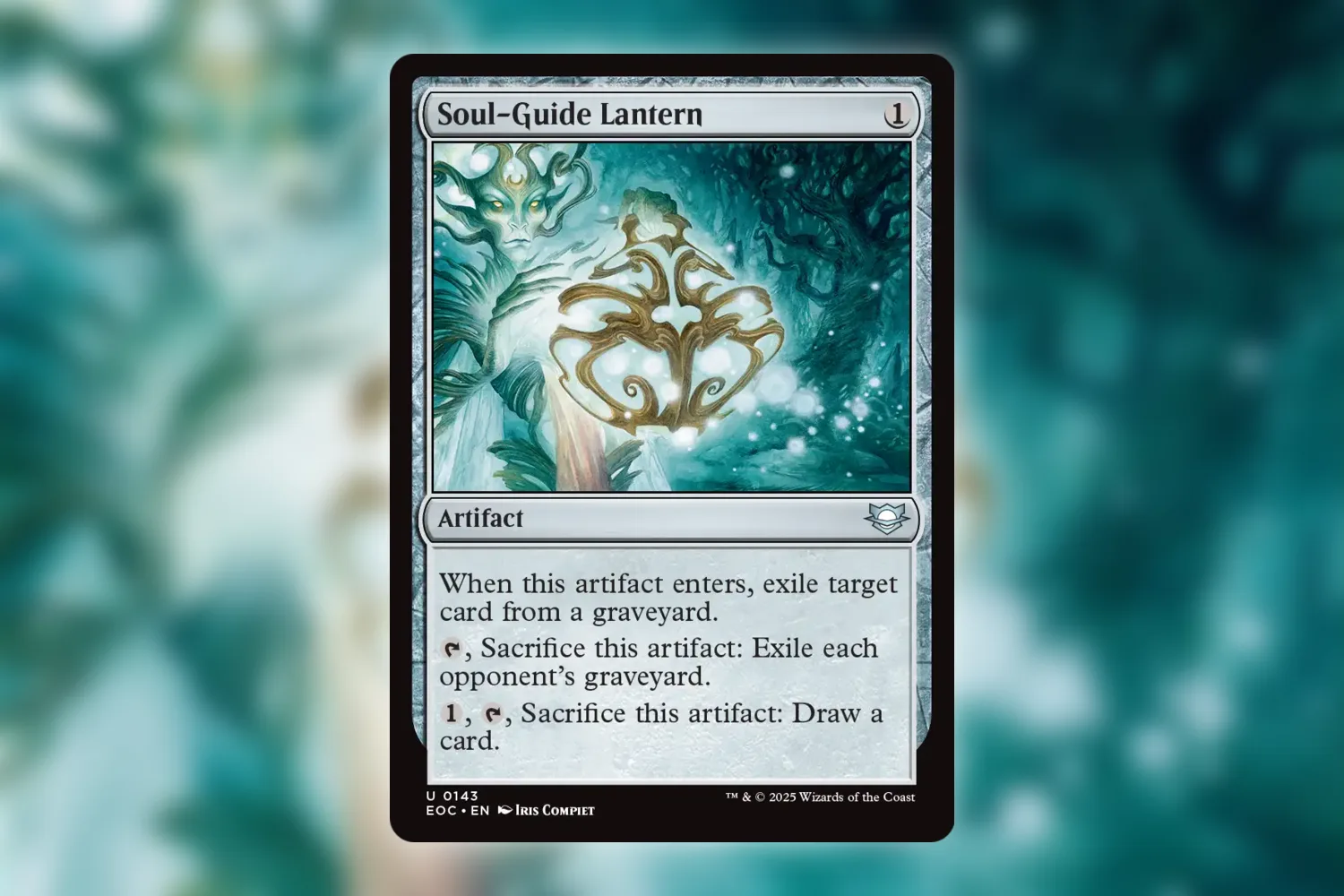 Soul-Guide Lantern from Edge of Eternities Commander, an artifact with single-card and full-graveyard exile modes