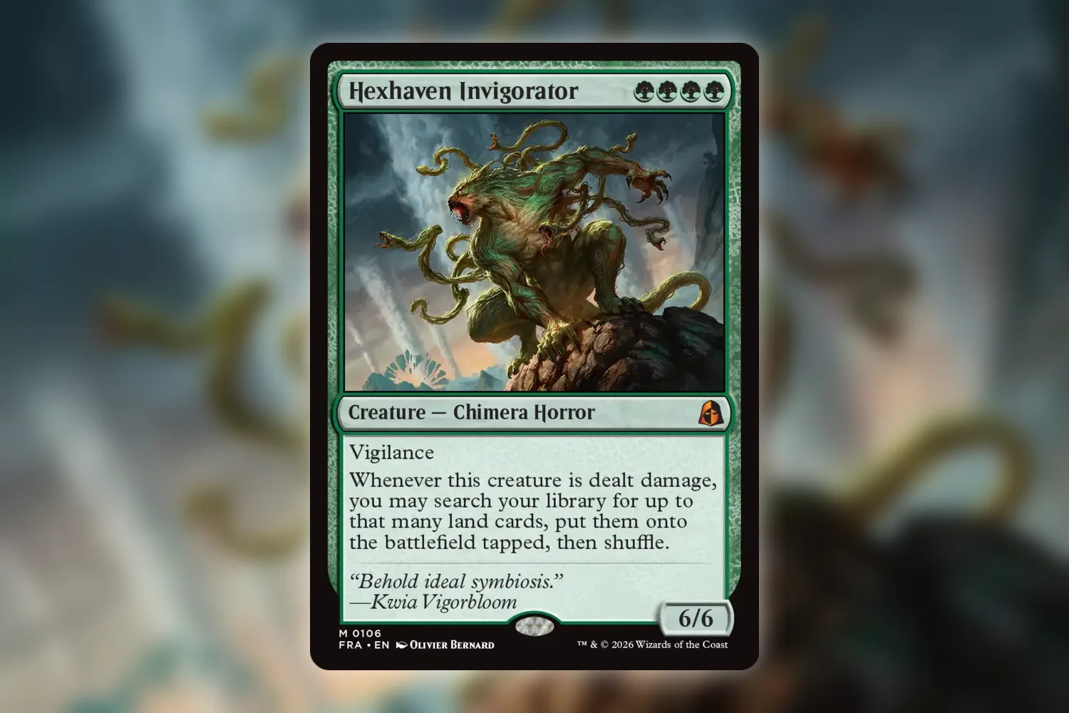 Hexhaven Invigorator from Reality Fracture, the most expensive card in the set heading into prerelease