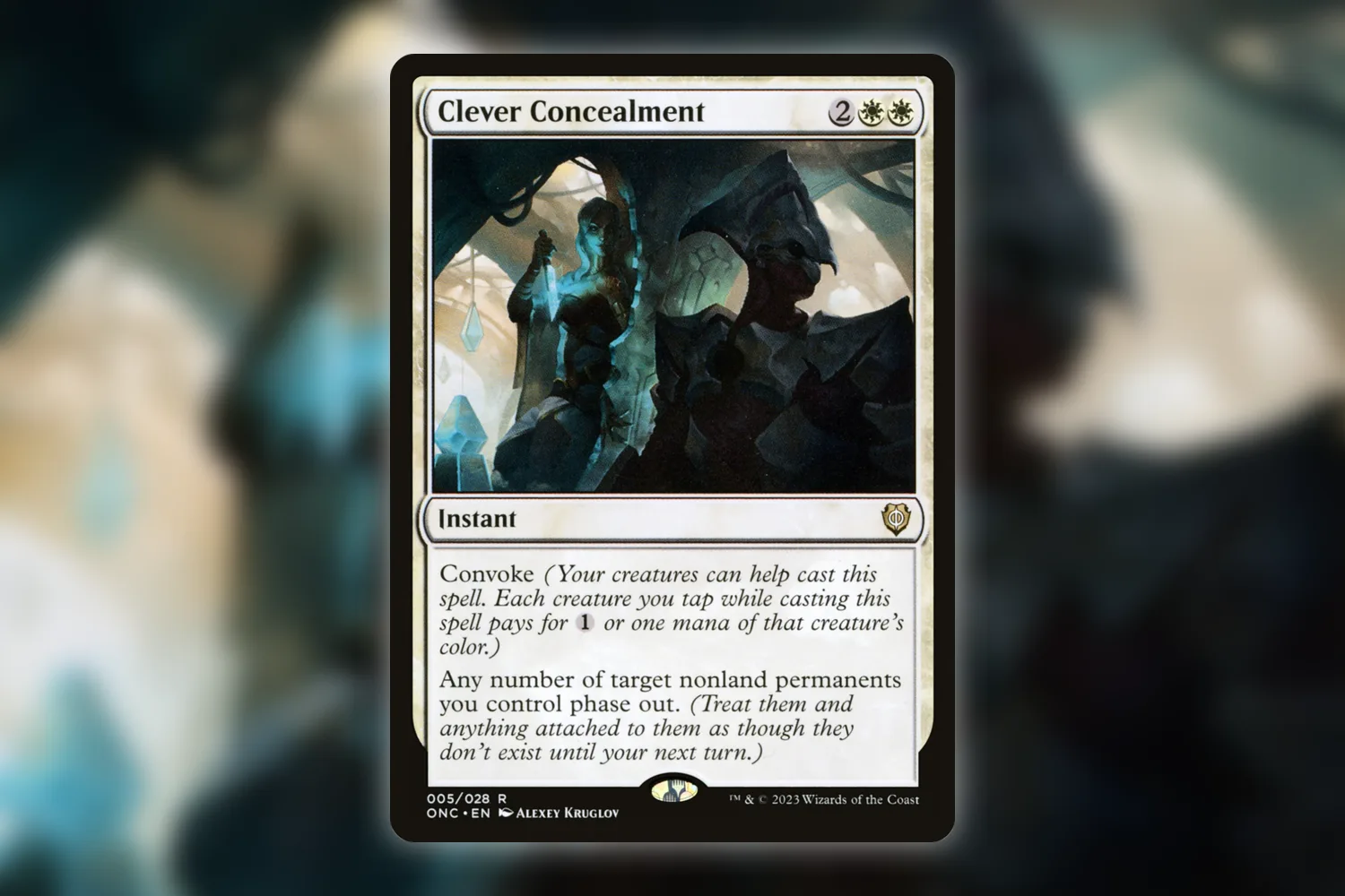 Clever Concealment from Phyrexia All Will Be One Commander, phasing out chosen nonland permanents with convoke