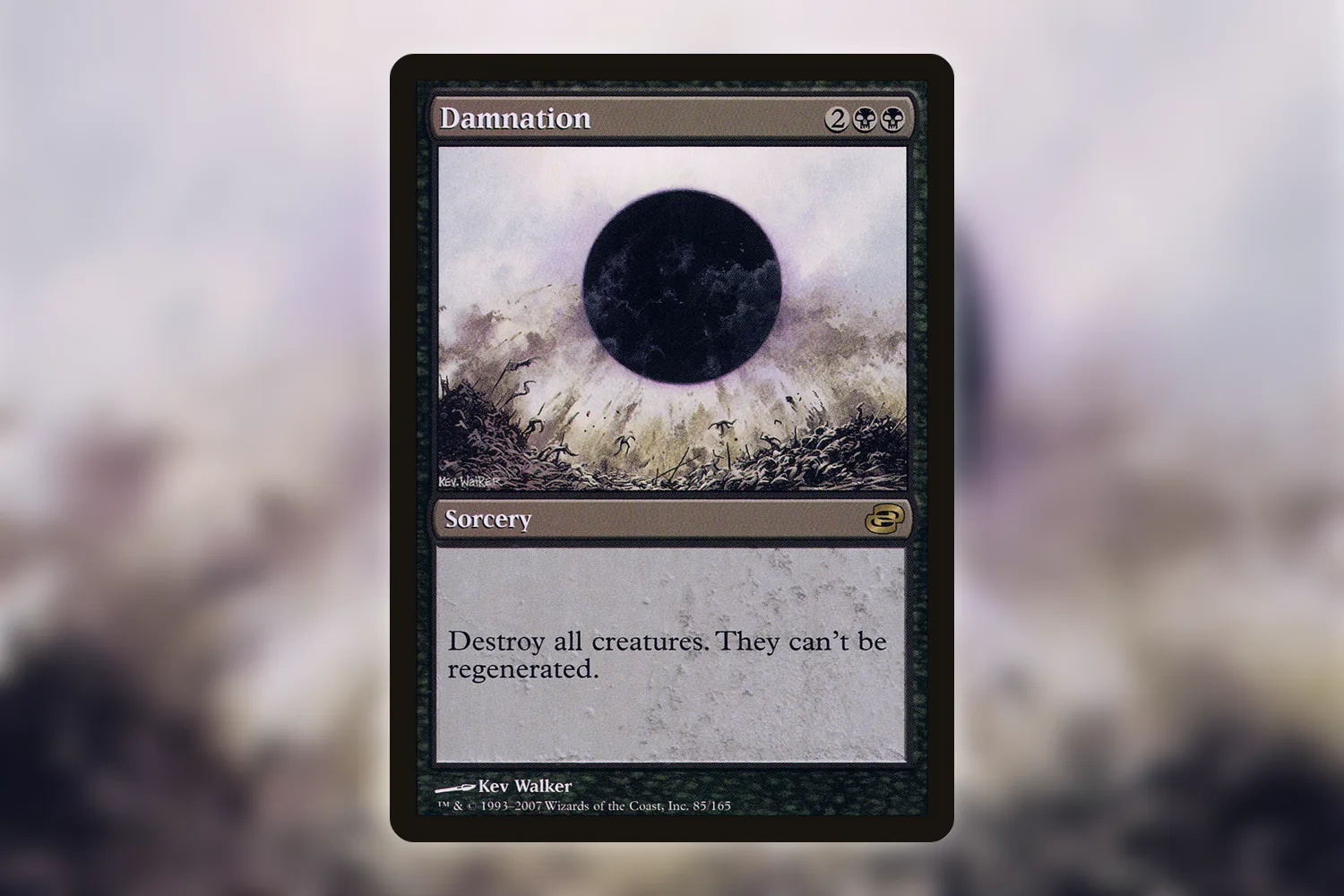 Damnation from Planar Chaos, in the set's color-shifted purple frame
