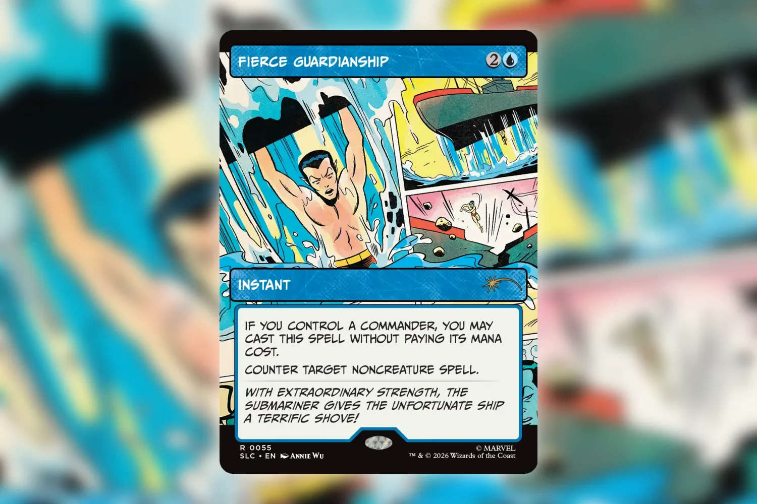 Fierce Guardianship from Marvel's History of Heroes, Secret Lair Countdown number 55; the price comparison below uses the older Commander 2020 printing