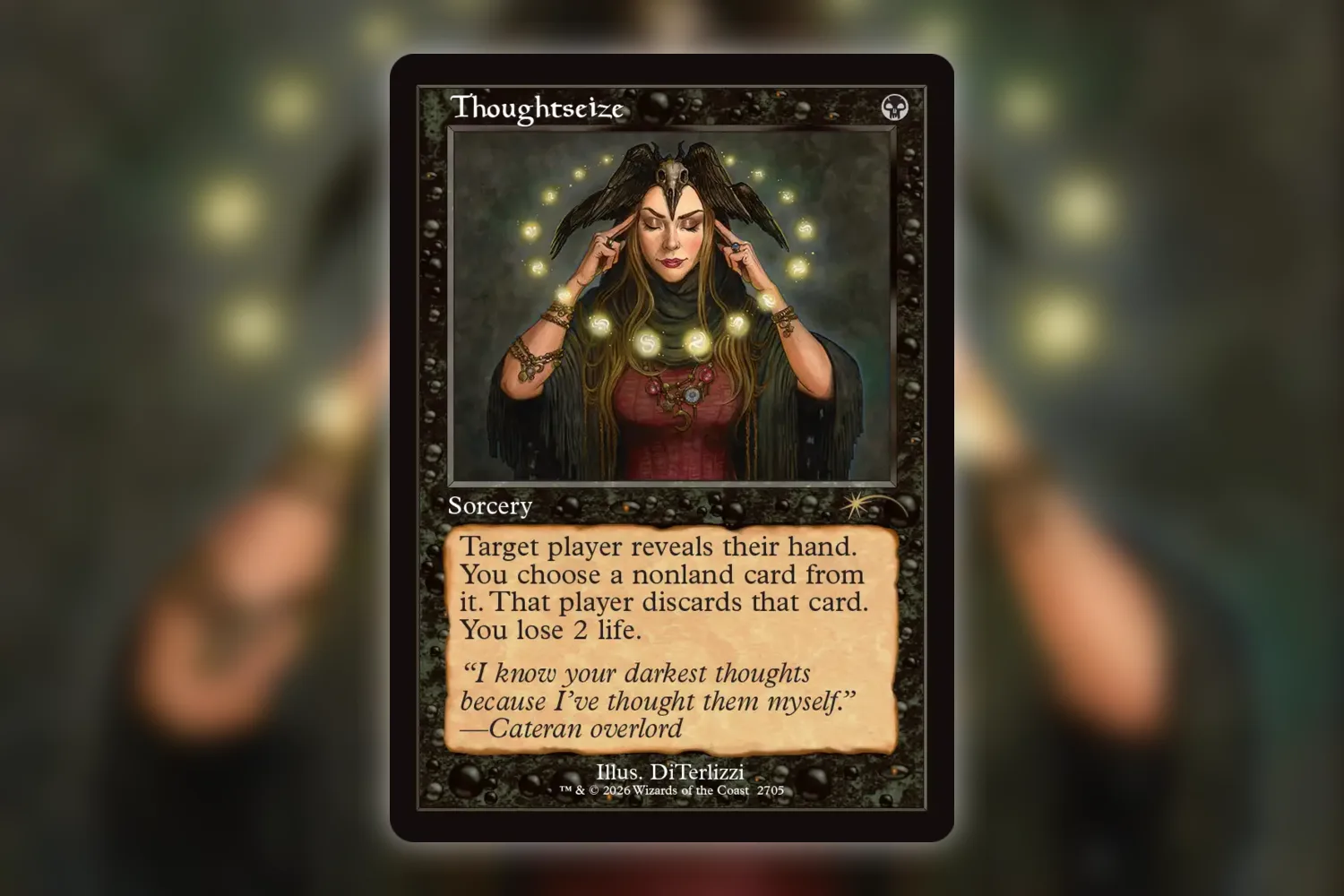 Thoughtseize from Duality Distorted, shown in its new retro frame