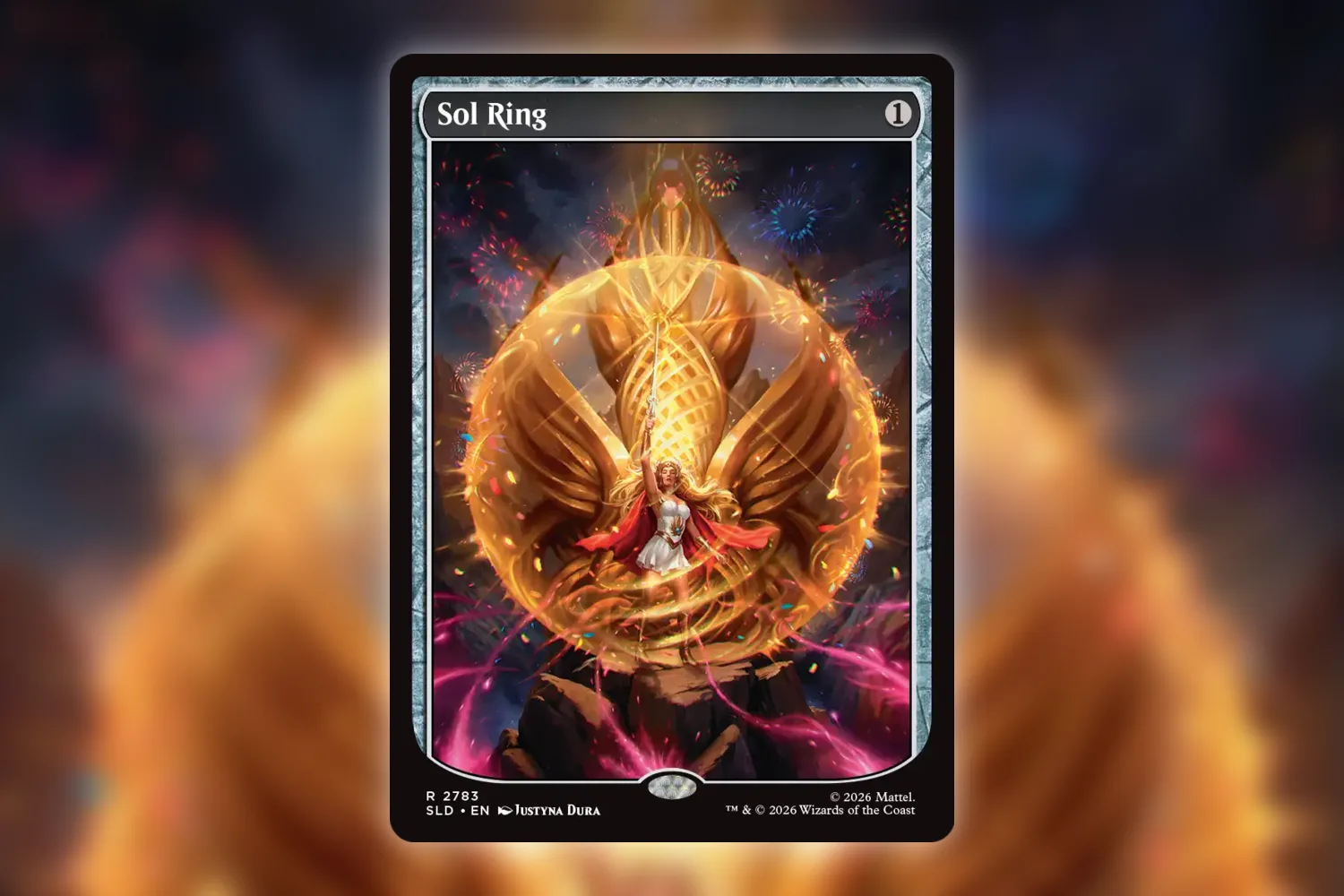 The full-art textless Sol Ring from the Masters of the Universe Secret Lair