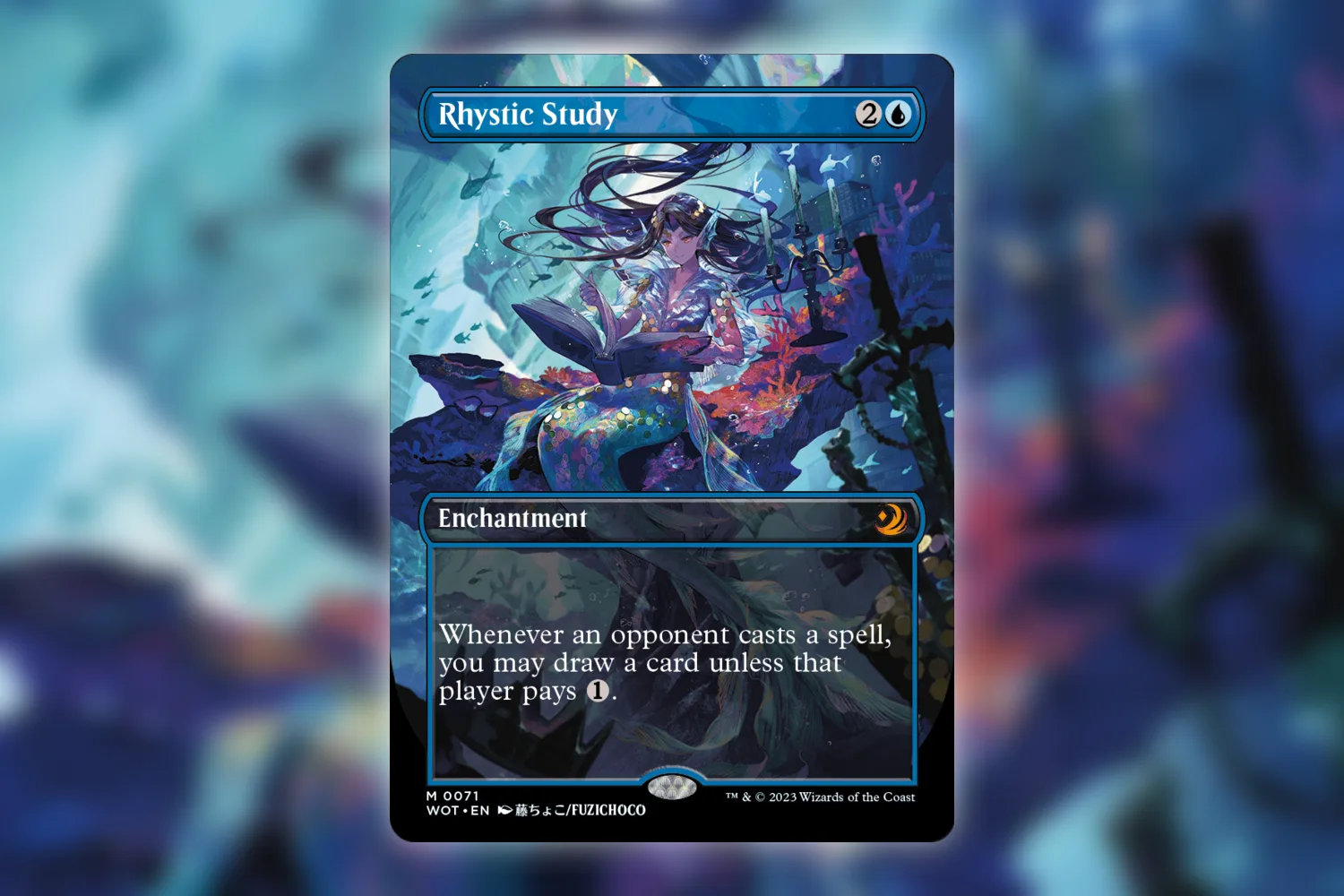 Rhystic Study, alternate-art version from Wilds of Eldraine: Enchanting Tales